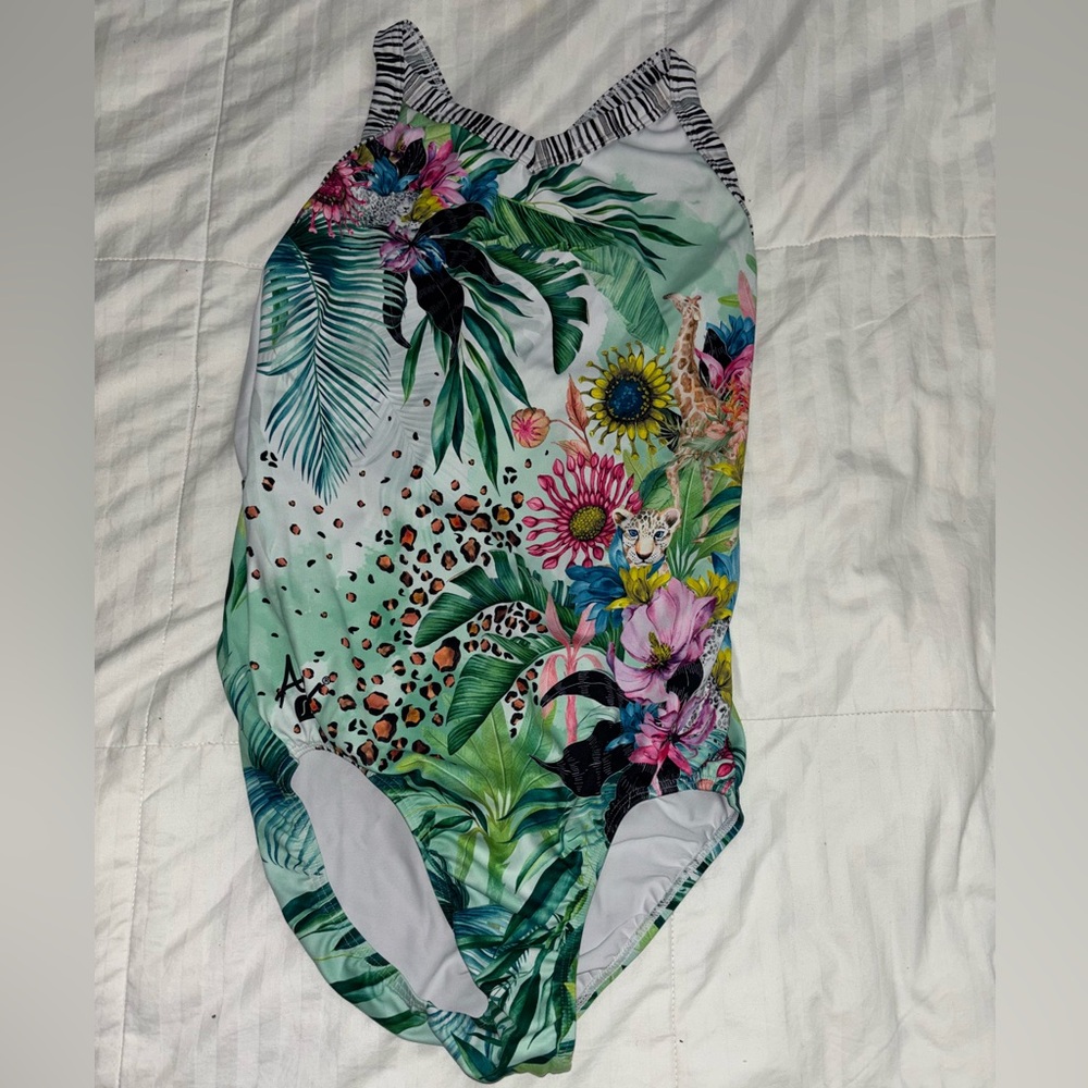 Tropical Floral Sylvia P Gymnastics leotard